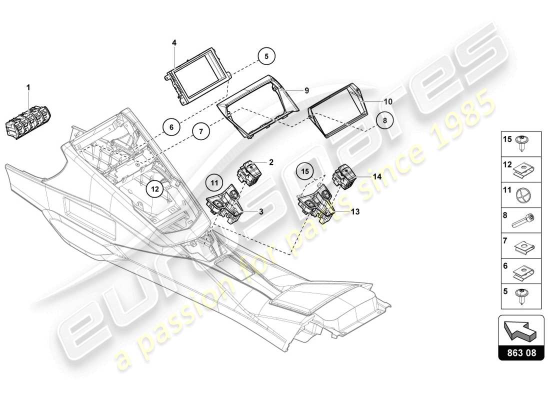 lamborghini lp720-4 coupe 50 (2014) switch unit part diagram