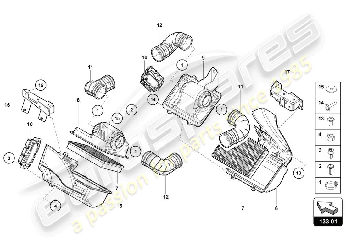 lamborghini lp720-4 coupe 50 (2014) air filter part diagram