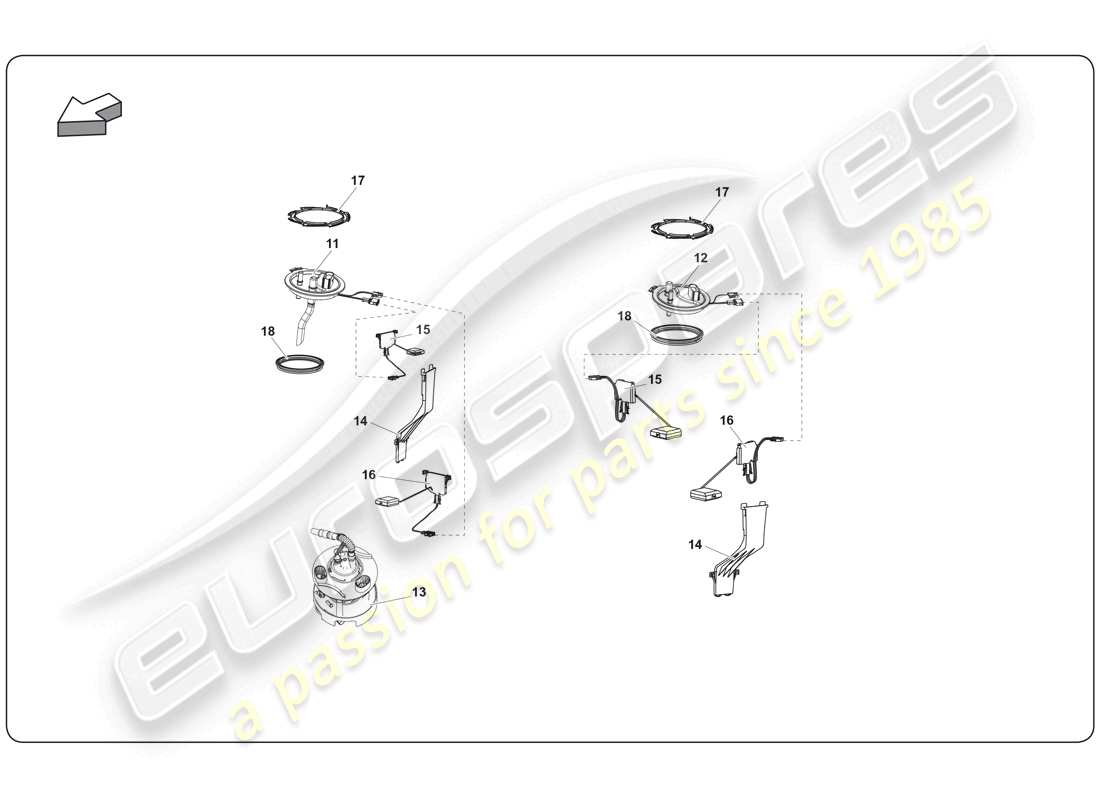 lamborghini super trofeo (2009-2014) fuel system part diagram