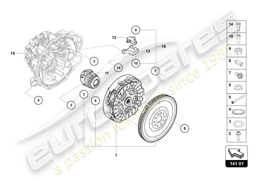 lamborghini lp720-4 coupe 50 (2014) clutch part diagram