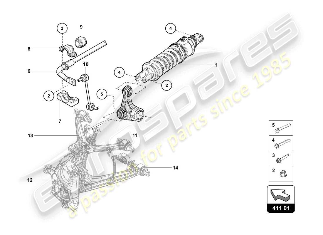 lamborghini lp720-4 coupe 50 (2014) shock absorbers part diagram