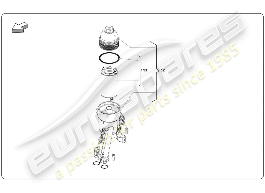 lamborghini super trofeo (2009-2014) oil filter part diagram