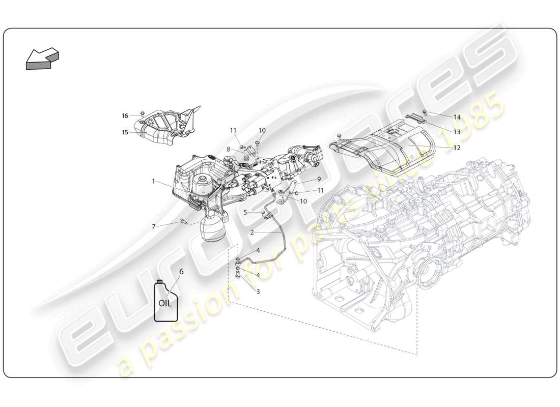 lamborghini super trofeo (2009-2014) e-gear system part diagram