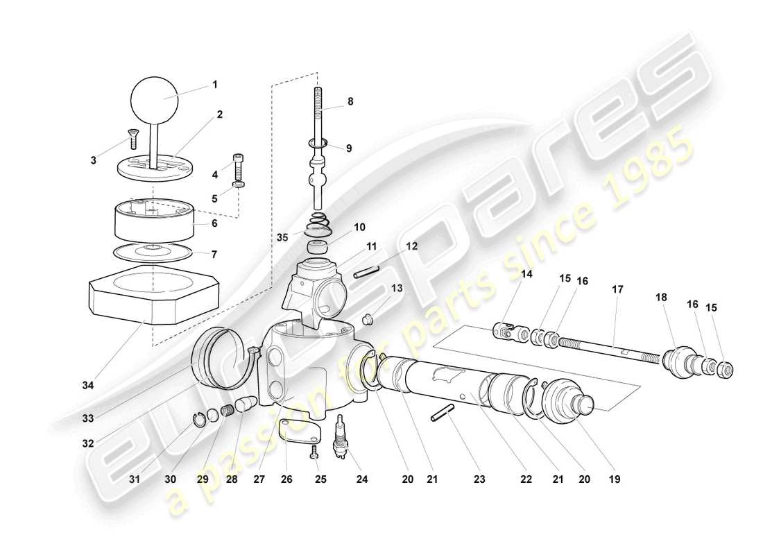 lamborghini murcielago coupe (2006) mounting for shift mechanism part diagram