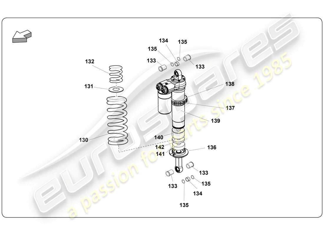 lamborghini super trofeo (2009-2014) front suspension part diagram