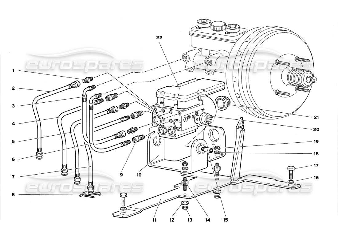 lamborghini diablo gt (1999) electrohydraulic abs ecu part diagram