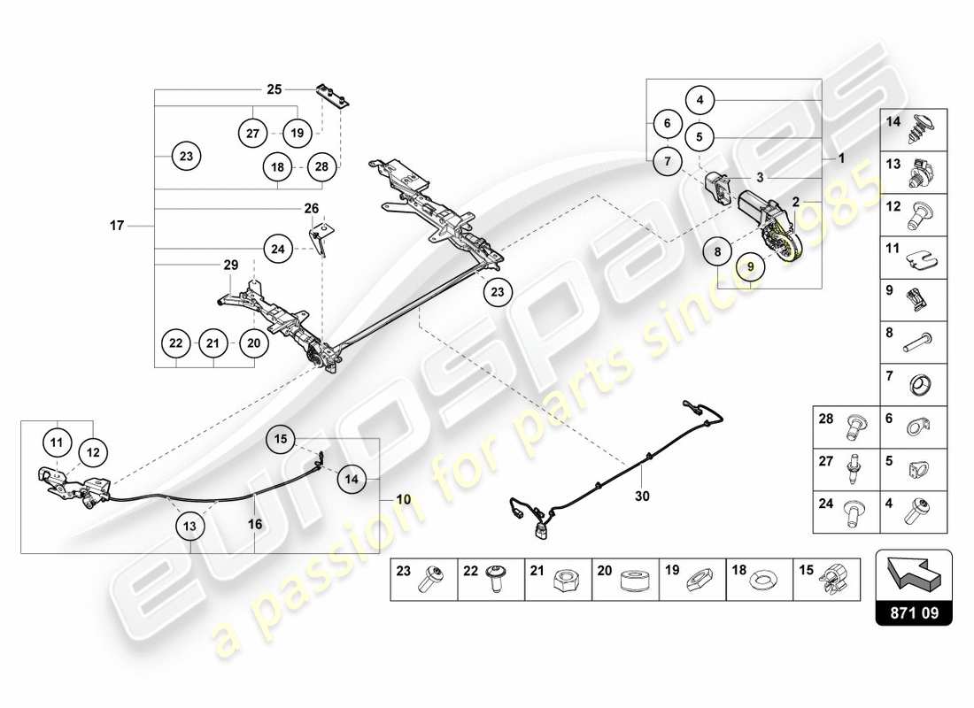 a part diagram from the lamborghini lp610-4 spyder (2016) parts catalogue