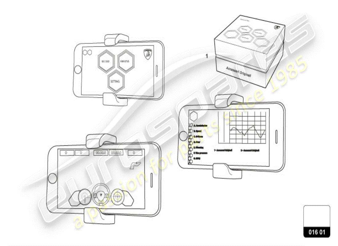 a part diagram from the lamborghini huracan lp580-2 spyder (accessories) parts catalogue