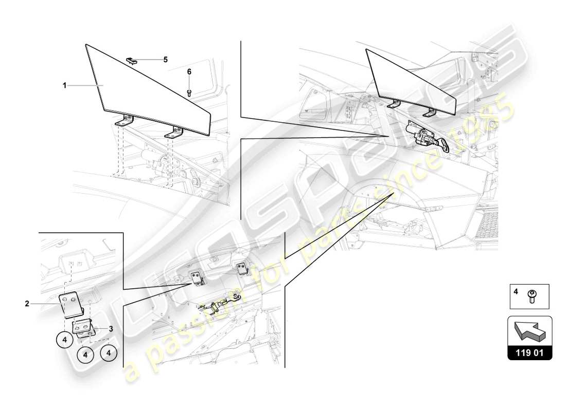 lamborghini lp700-4 roadster (2017) air control flap part diagram