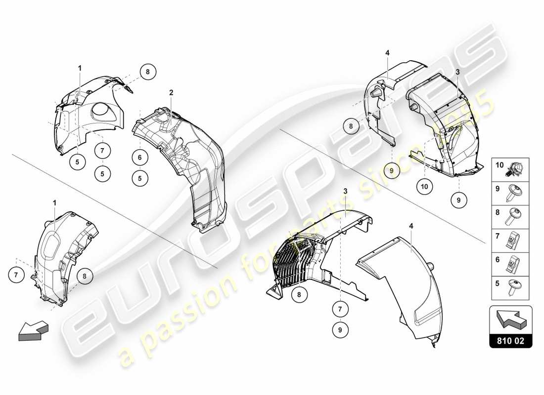 lamborghini centenario roadster (2017) wheel housing trim part diagram