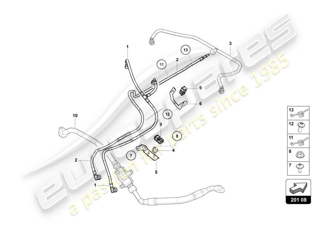 lamborghini centenario roadster (2017) fuel line part diagram