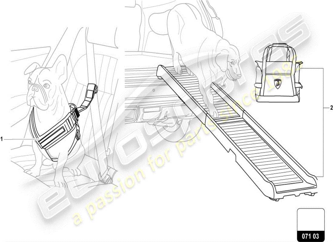 lamborghini urus (accessories) seat belts in passenger compartment part diagram