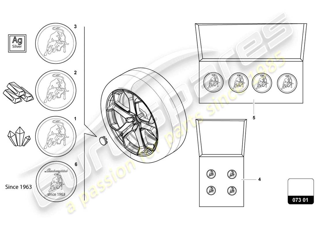 lamborghini urus (accessories) grease cap part diagram