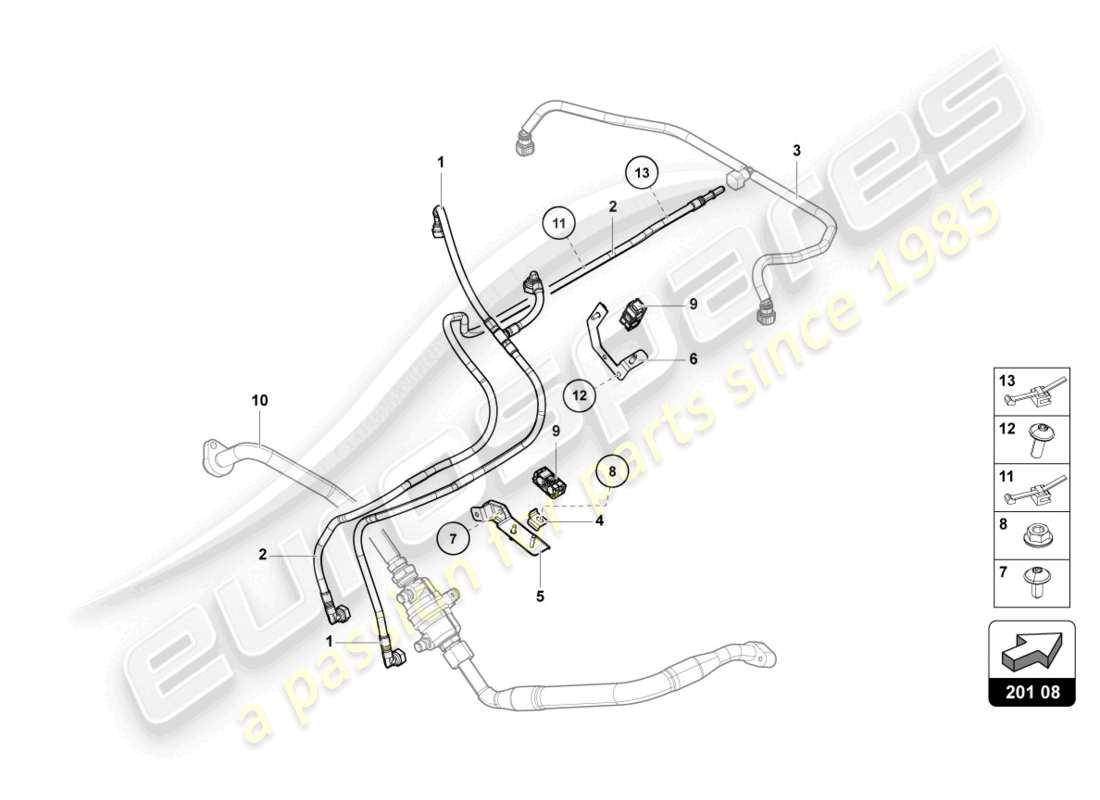 lamborghini lp750-4 sv coupe (2015) fuel line part diagram