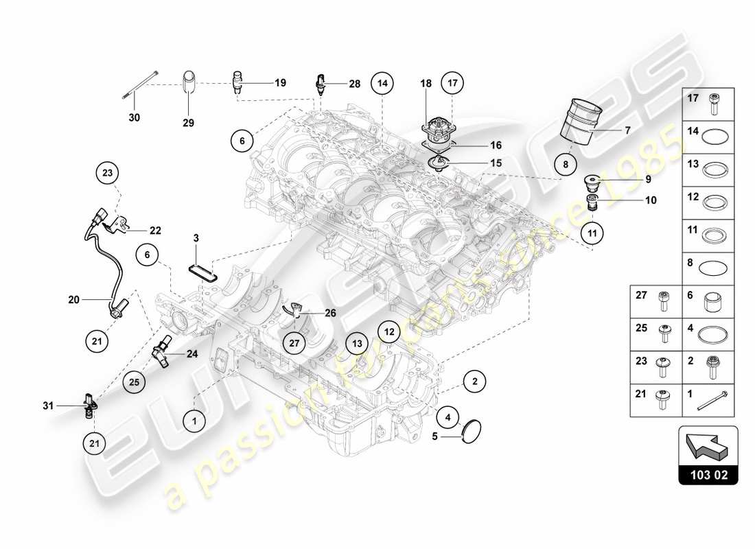 lamborghini centenario coupe (2017) oil sump part diagram