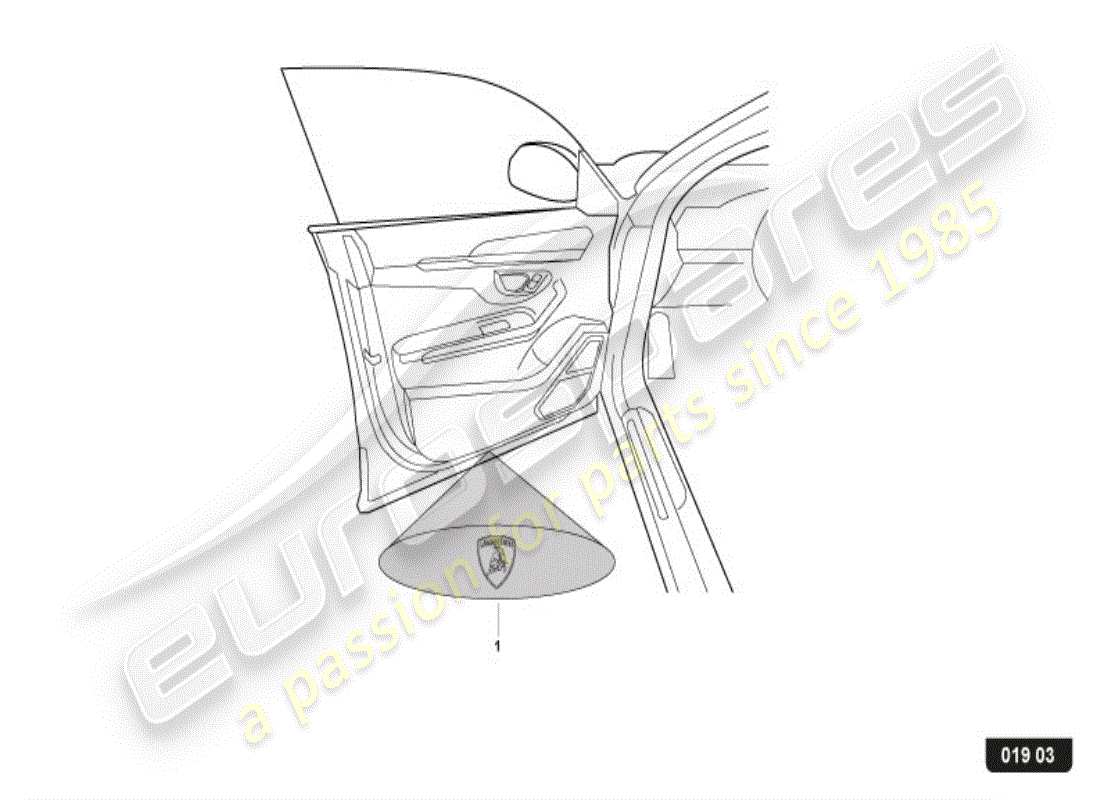 lamborghini urus (accessories) lighting system part diagram