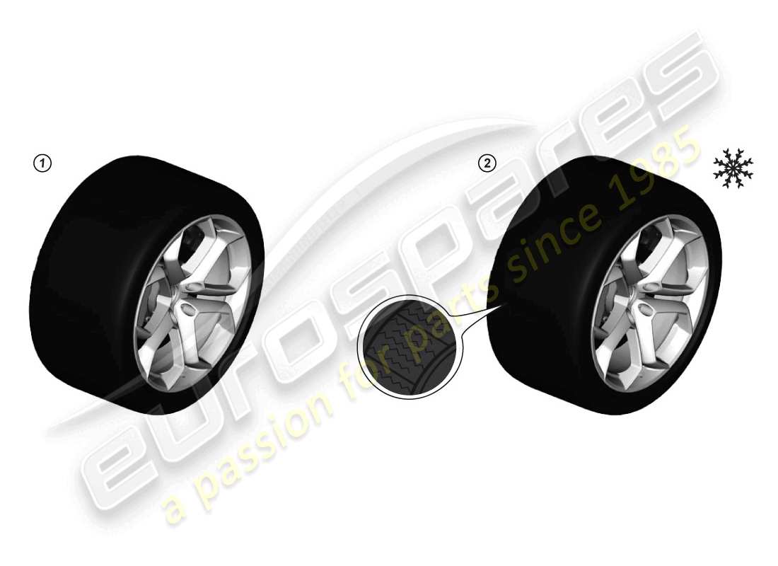 lamborghini huracan lp610-4 spider (accessories) 1 set tyres part diagram