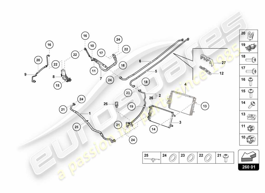 lamborghini lp580-2 coupe (2018) a/c condenser part diagram