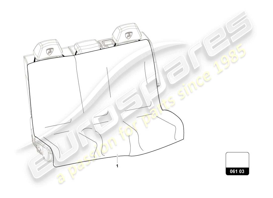 lamborghini urus (accessories) seat pad part diagram