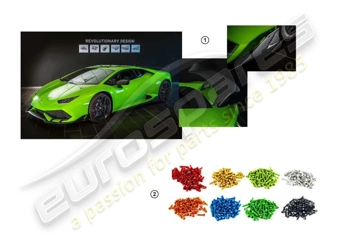 lamborghini huracan lp600-4 zhong coupe (accessories) 1 set aerodynamic attachment parts part diagram