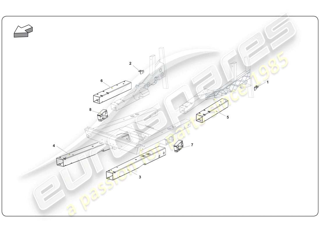 lamborghini super trofeo (2009-2014) chassis element part diagram