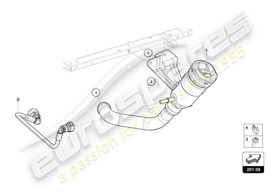 lamborghini lp610-4 spyder (2016) fuel filler neck part diagram