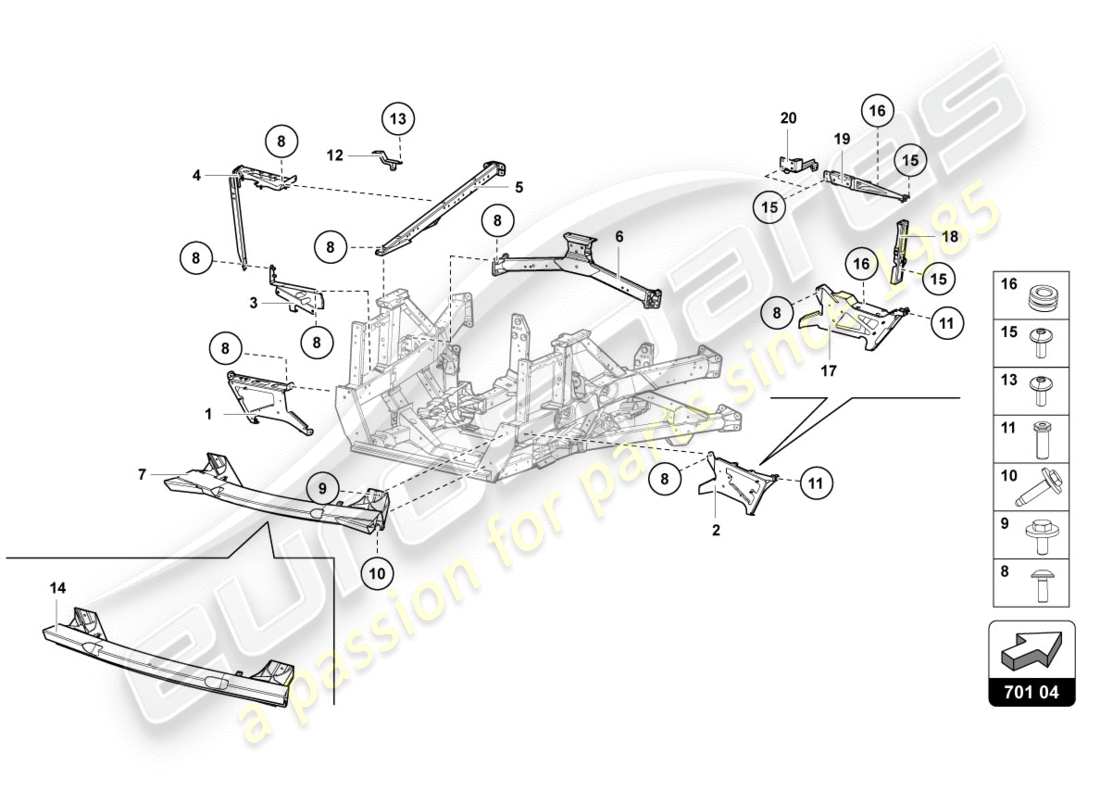 lamborghini lp700-4 coupe (2012) trim frame rear part part diagram