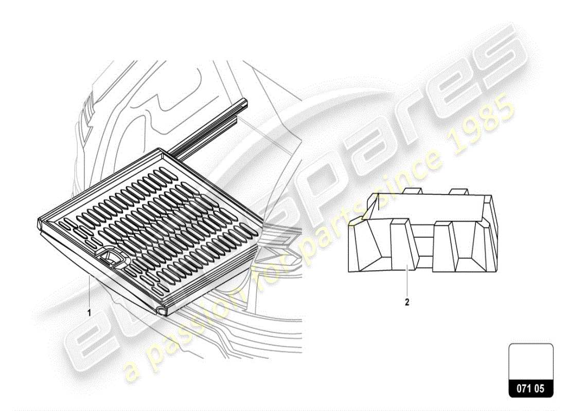 lamborghini urus (accessories) extension for boot floor part diagram