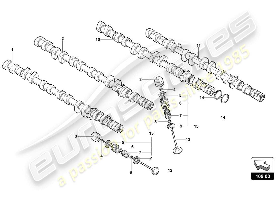 lamborghini lp720-4 coupe 50 (2014) camshaft valves part diagram