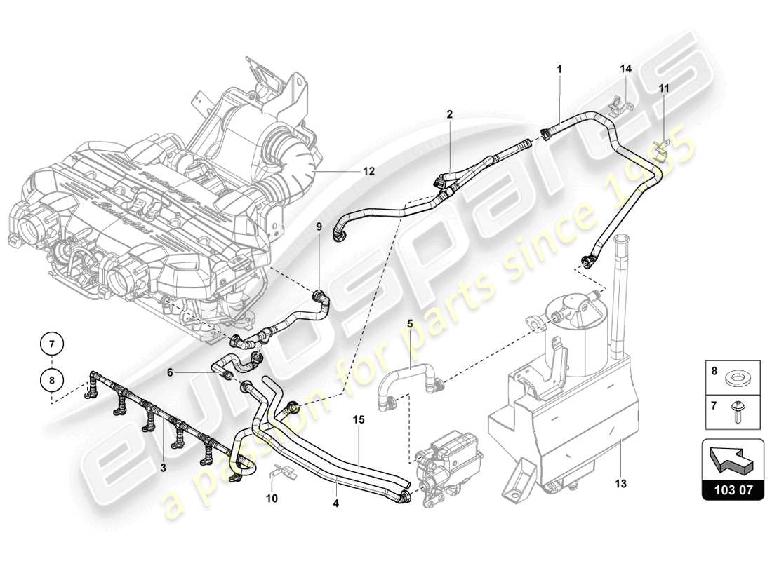 lamborghini lp720-4 coupe 50 (2014) ventilation for cylinder head cover part diagram