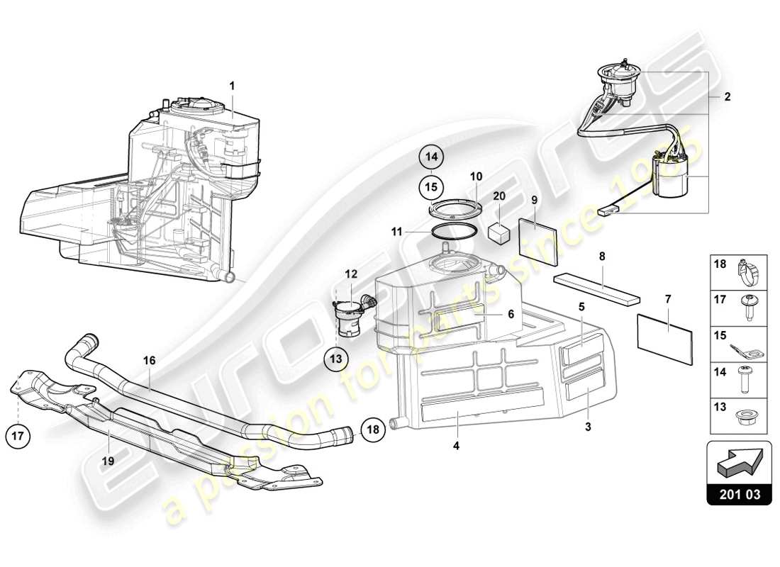 lamborghini lp720-4 coupe 50 (2014) fuel tank part diagram