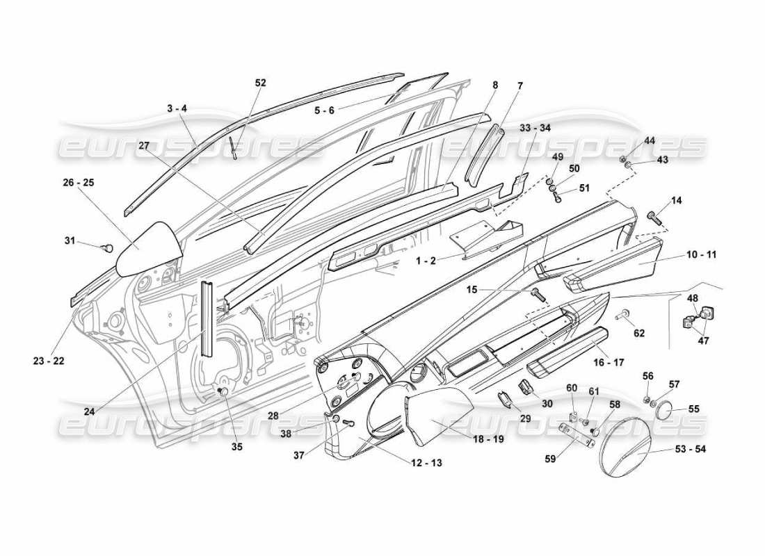 lamborghini murcielago lp670 doors part diagram