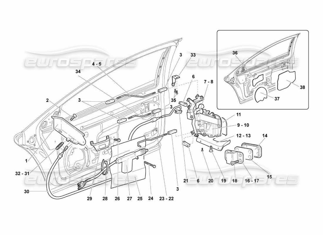 lamborghini murcielago lp670 doors parts diagram