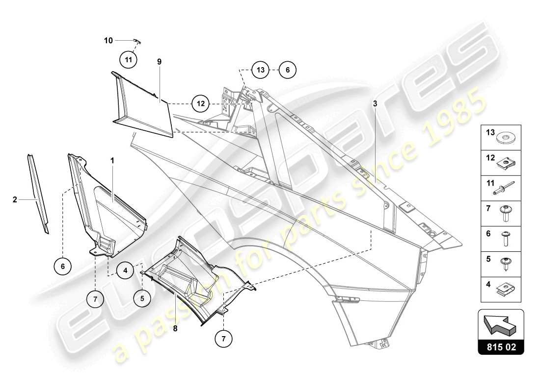 lamborghini lp720-4 coupe 50 (2014) air intake trim plate part diagram