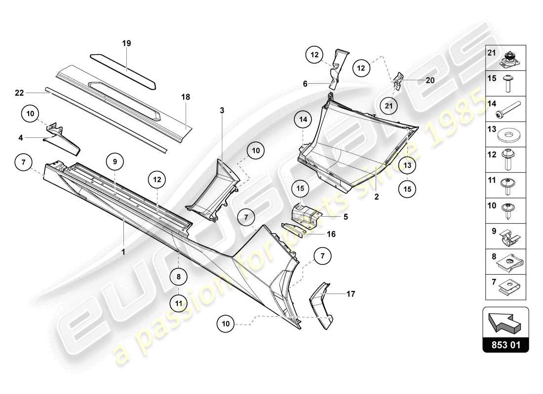 lamborghini lp720-4 coupe 50 (2014) lower external side member for wheel housing part diagram