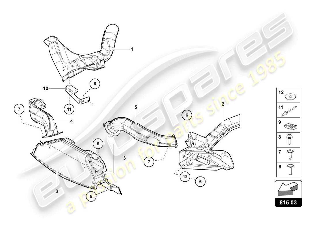 lamborghini lp720-4 coupe 50 (2014) air duct cardboard part diagram