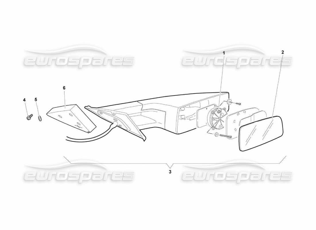 lamborghini murcielago lp670 external rear view mirrors parts diagram