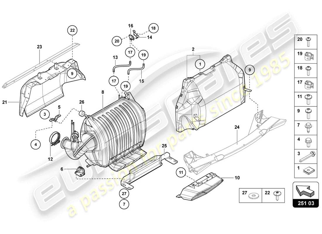 lamborghini lp720-4 coupe 50 (2014) silencer with catalyst part diagram