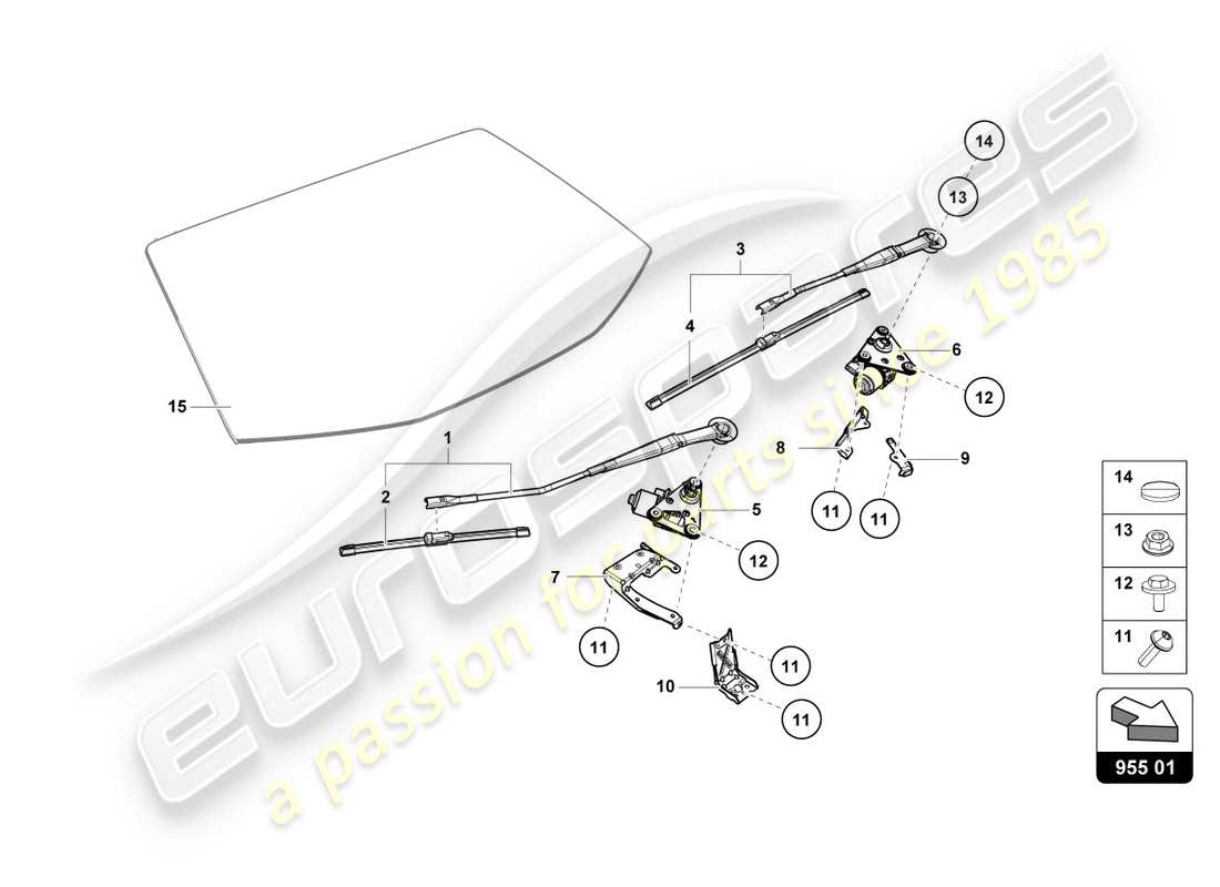 lamborghini lp610-4 coupe (2016) windshield wiper part diagram