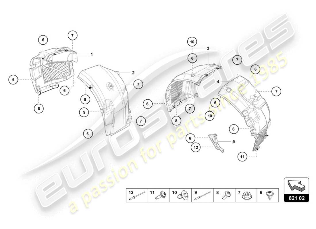 lamborghini lp610-4 coupe (2015) wheel housing trim part diagram