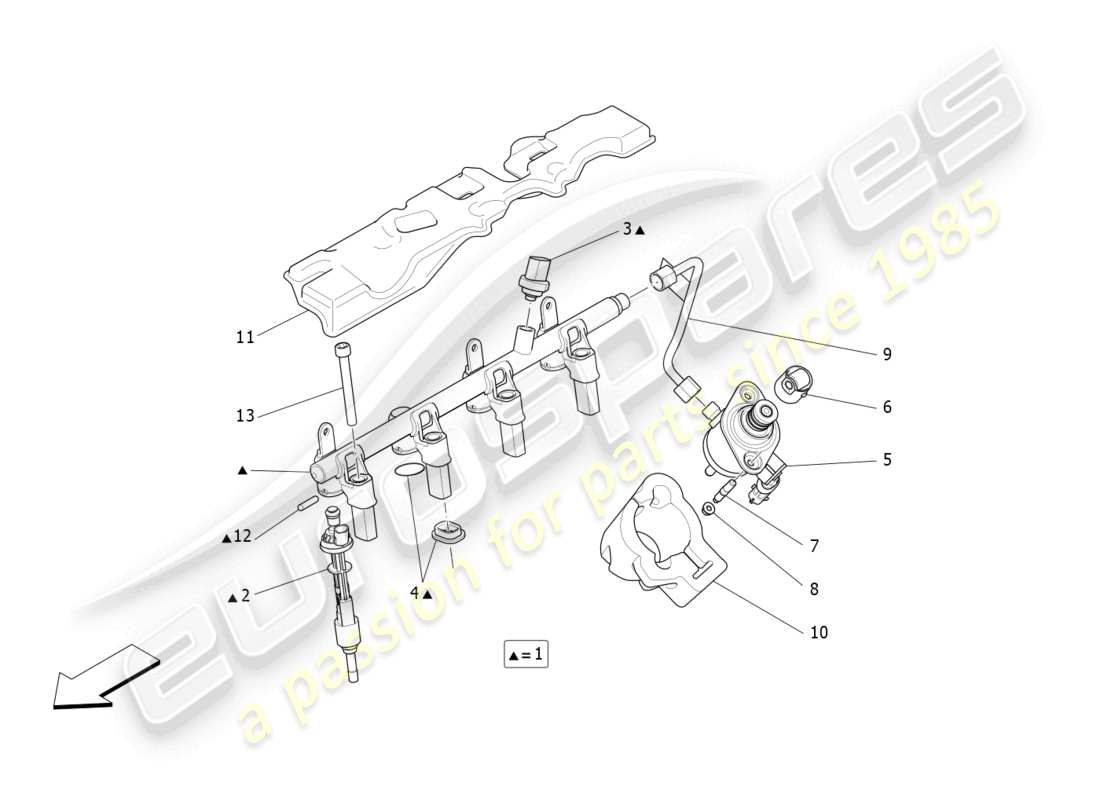 maserati levante gt (2022) fuel pumps and connection lines part diagram