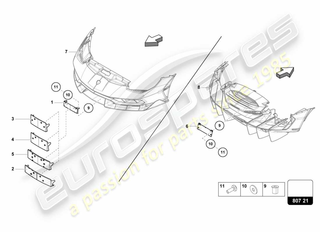 lamborghini centenario coupe (2017) licence plate holder part diagram