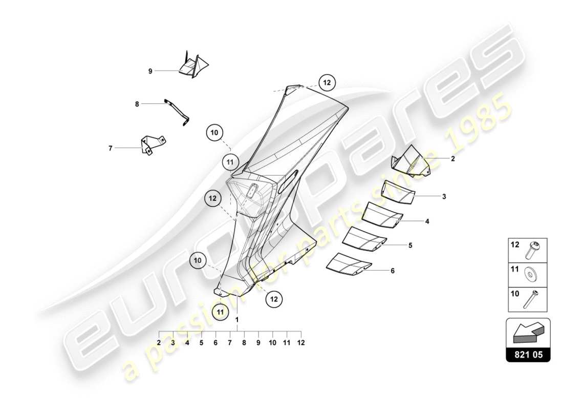 lamborghini centenario coupe (2017) side panel trim rear part diagram