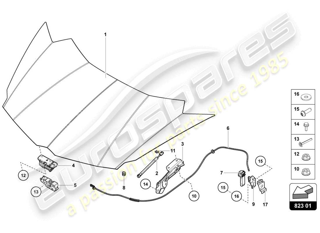 lamborghini lp720-4 coupe 50 (2014) bonnet part diagram