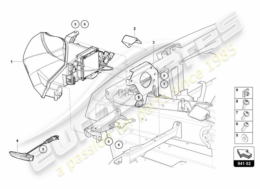 lamborghini centenario coupe (2017) headlights front part diagram