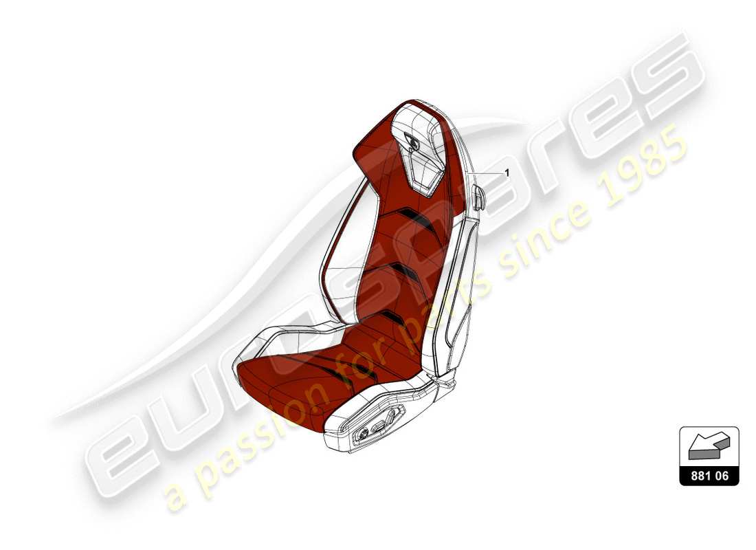 lamborghini performante coupe (2018) seat 'performante trim part diagram