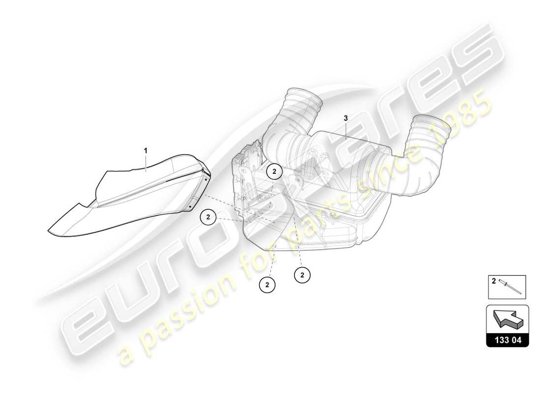 lamborghini centenario roadster (2017) air filter left part diagram