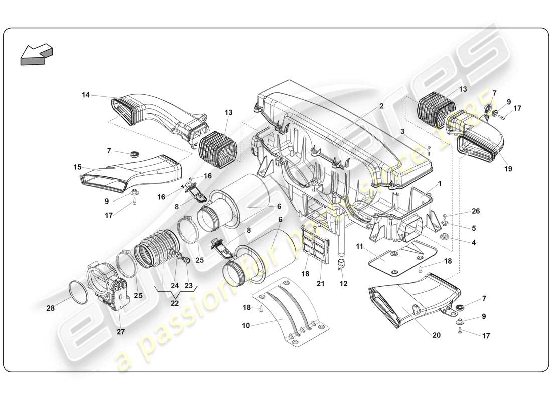 lamborghini super trofeo (2009-2014) filter box part diagram