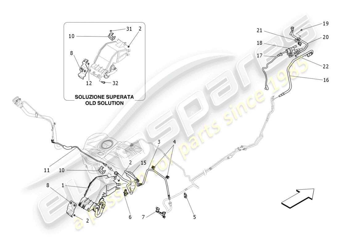 maserati ghibli fragment (2022) fuel vapour recirculation system part diagram