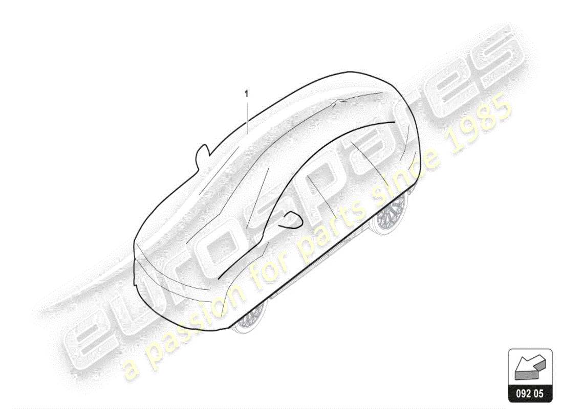 lamborghini urus (accessories) car cover part diagram